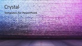  Presentation with laser - Cool new PPT theme with laser ray - brick interior background with neon backdrop and a light blue colored foreground