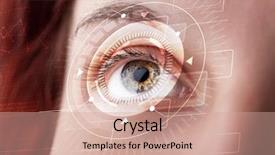  Presentation with cyber - Presentation theme featuring eyes technology - modern cyber girl with technolgy background and a coral colored foreground