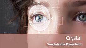  Presentation with cyber - Amazing presentation theme having modern cyber girl with technolgy eye looking backdrop and a coral colored foreground