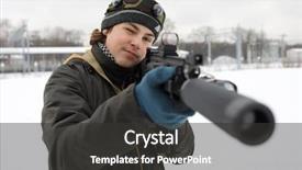  Presentation with gun - Presentation theme enhanced with laser tag - boy with gun takes aim background and a dark gray colored foreground