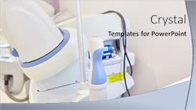  Presentation with laser - Beautiful theme featuring laser-technology-equipment-with-fractional backdrop and a sky blue colored foreground