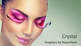  Presentation with eyelashes - Amazing presentation design having lashes - creative holiday makeup with false backdrop and a light gray colored foreground