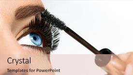  Presentation with eyelashes - Presentation theme having lashes closeup mascara brush eyelashes background and a lemonade colored foreground