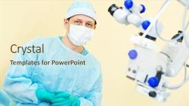  Presentation with operation room - Colorful slide set enhanced with lasik surgery - doctor ophthalmologist surgeon in operation backdrop and a cream colored foreground