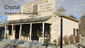  Presentation with trade - Cool new PPT theme with laskey emporium trade post backdrop and a soft green colored foreground