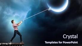  Presentation with moon - Audience pleasing presentation theme consisting of lasso - young man in casual catching backdrop and a wine colored foreground