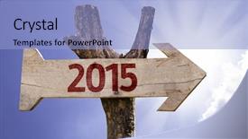  Presentation with wooden - Beautiful presentation theme featuring 2015 wooden sign backdrop and a light blue colored foreground