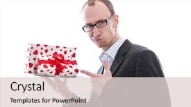  Presentation with music man in suit - Slide set with last day - man in suit doing christmas background and a lemonade colored foreground