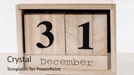  Presentation with december - Beautiful slides featuring upcoming events - wooden calendar that shows thirty-first backdrop and a soft green colored foreground