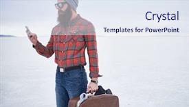  Presentation with awesome - Slide set featuring last man standing - lone hipster with awesome beard background and a  colored foreground