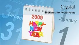  Presentation with last - Presentation theme having last month year - desktop calendar showing 2009 background and a light blue colored foreground