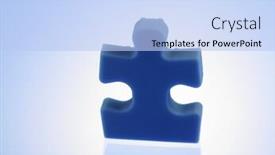  Presentation with last - Audience pleasing presentation theme consisting of last piece of a jigsaw puzzle backdrop and a light blue colored foreground