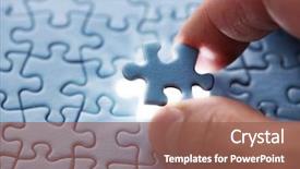  Presentation with solutions - Amazing PPT layouts having last piece of jigsaw puzzle backdrop and a violet colored foreground