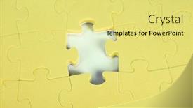  Presentation with jigsaw - PPT theme featuring last-piece-of-jigsaw-puzzle and a yellow colored foreground