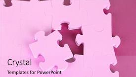  Presentation with last piece of puzzle - Slide deck having last piece of jigsaw puzzle background and a  colored foreground