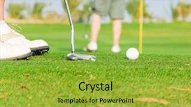  Presentation with last - Slides featuring last putt finishes the business background and a gold colored foreground