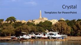  Presentation with ancient greece - Audience pleasing presentation design consisting of argo - last standing column backdrop and a light blue colored foreground