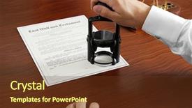  Presentation with public document - Amazing PPT theme having last testament - notary public in office stamping backdrop and a  colored foreground