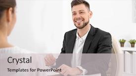  Presentation with notary - Presentation theme with last testament - young woman at notary public background and a light gray colored foreground