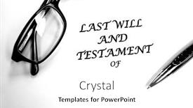  Presentation with last - Presentation design consisting of last-will-and-testament-document background and a white colored foreground