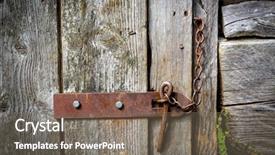  Presentation with old wooden door antique - Audience pleasing presentation consisting of latch on old wooden door backdrop and a violet colored foreground