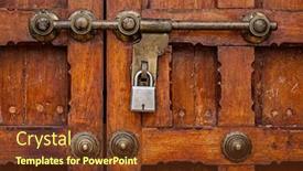  Presentation with padlock - Theme having latch with padlock on door in india background and a tawny brown colored foreground