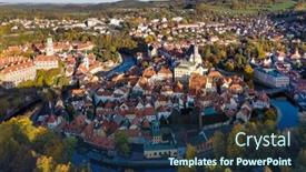  Presentation with fairy tale - PPT layouts having late-afternoon-aerial-view background and a ocean colored foreground