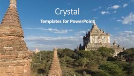  Presentation with myanmar bagan - Presentation consisting of late-afternoon-sun-shines background and a teal colored foreground