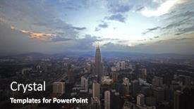  Presentation with kuala lumpur - Audience pleasing presentation theme consisting of late-afternoon-view-of-kuala backdrop and a dark gray colored foreground