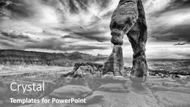  Presentation with arches national park - Colorful PPT layouts enhanced with late-evening-photo backdrop and a gray colored foreground