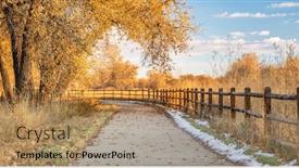  Presentation with cottonwood trees - Theme featuring late-fall-scenery background and a coral colored foreground