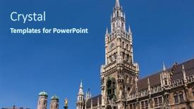  Presentation with bavaria - Cool new presentation theme with late-gothic-belfry-of-new backdrop and a ocean colored foreground