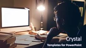  Presentation with asian nurse helps a man - Presentation theme consisting of late night - focused asian young man background and a navy blue colored foreground