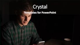  Presentation with 3d man sitting question mark - PPT theme consisting of late night - serious young man sitting background and a  colored foreground