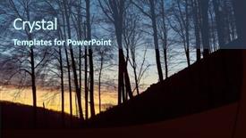  Presentation with tree sky trees green - PPT layouts consisting of late night - twilight sky with tree silhouettes background and a ocean colored foreground
