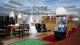  Presentation with yard sale online - PPT theme featuring late night bar - exhibition - sale background and a  colored foreground