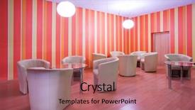  Presentation with interior of the earth - Beautiful presentation theme featuring late night club - armchairs in cafe empty interior backdrop and a coral colored foreground