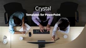  Presentation with customer service - Colorful presentation theme enhanced with late-night-environment-top-view backdrop and a dark gray colored foreground