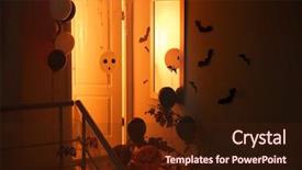  Presentation with balloons - PPT layouts consisting of late night events - doorway decorated with balloons background and a wine colored foreground