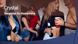  Presentation with night club - Slide deck having late night house party background and a tawny brown colored foreground