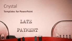  Presentation with payment - PPT theme having late-payment-text-written background and a lemonade colored foreground