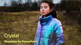  Presentation with disabled people lonely girl - Amazing presentation having late rainy autumn landscape sad backdrop and a tawny brown colored foreground