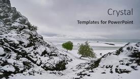  Presentation with snow aurora - Colorful PPT theme enhanced with late-snow-in-sprig backdrop and a light gray colored foreground