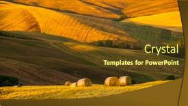  Presentation with late - Cool new theme with late-summer-aerial-landscape backdrop and a tawny brown colored foreground