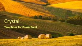  Presentation with late - Slides having late-summer-aerial-landscape background and a tawny brown colored foreground