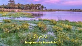  Presentation with river forest - Presentation design featuring late-summer-or-early-fall background and a tawny brown colored foreground