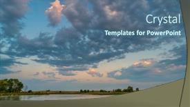  Presentation with dusk - Slide set consisting of late-summer-or-early-fall background and a ocean colored foreground