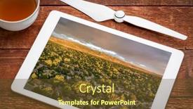  Presentation with rocky mountains - Theme consisting of late-summer-sunrise-over-residential background and a tawny brown colored foreground