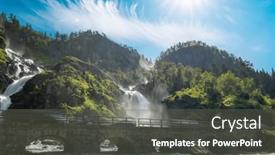  Presentation with waterfalls - Presentation theme featuring latefossen-is-one background and a gray colored foreground