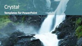  Presentation with software waterfall - Slide deck featuring latefossen waterfall in norway background and a teal colored foreground